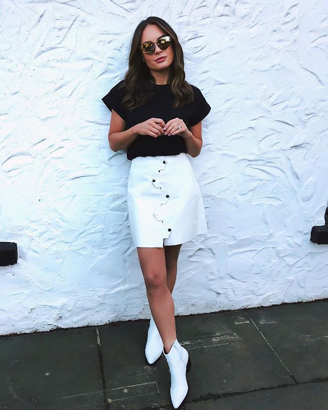 I can&rsquo;t tell you how obsessed I am with this white leather skirt, I am pretty sure I&rsquo;ll be living in it for the next few months. So nice to head into spring and pick up some key pieces that will work while the weather is still cold now an