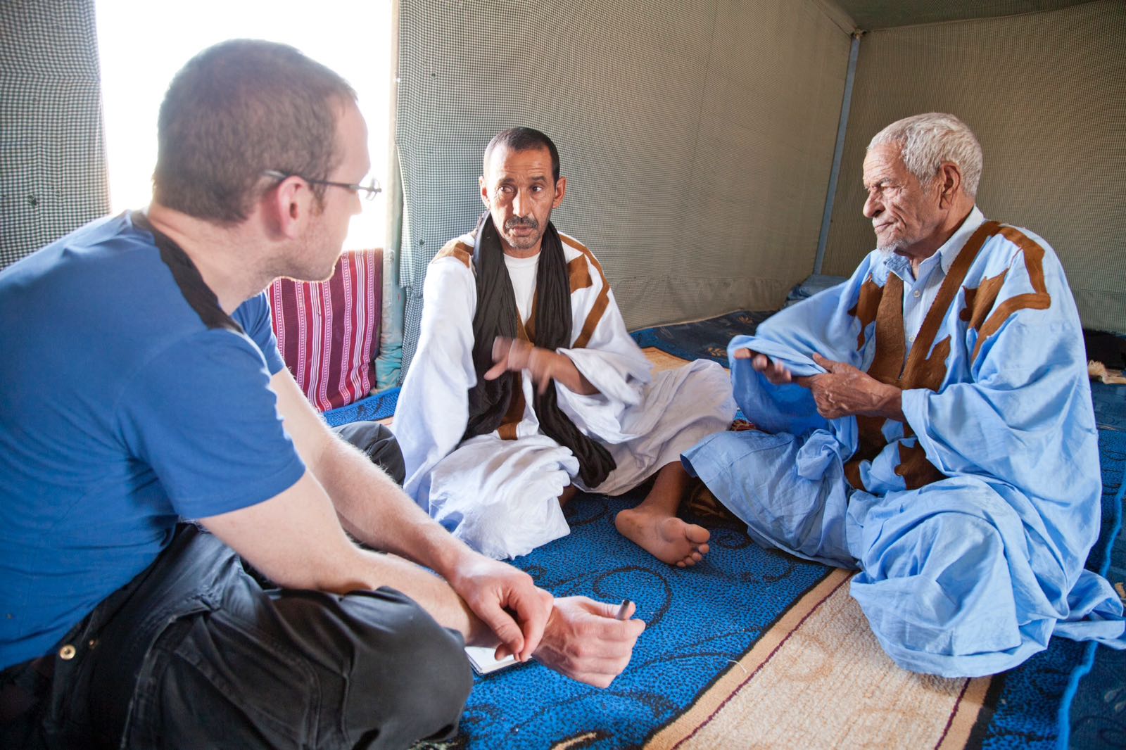 Sam Berkson (left) with Beyibouh (right) and translator