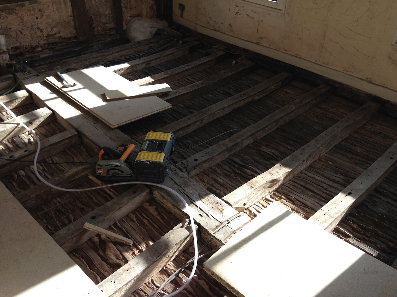Repair works on the second floor