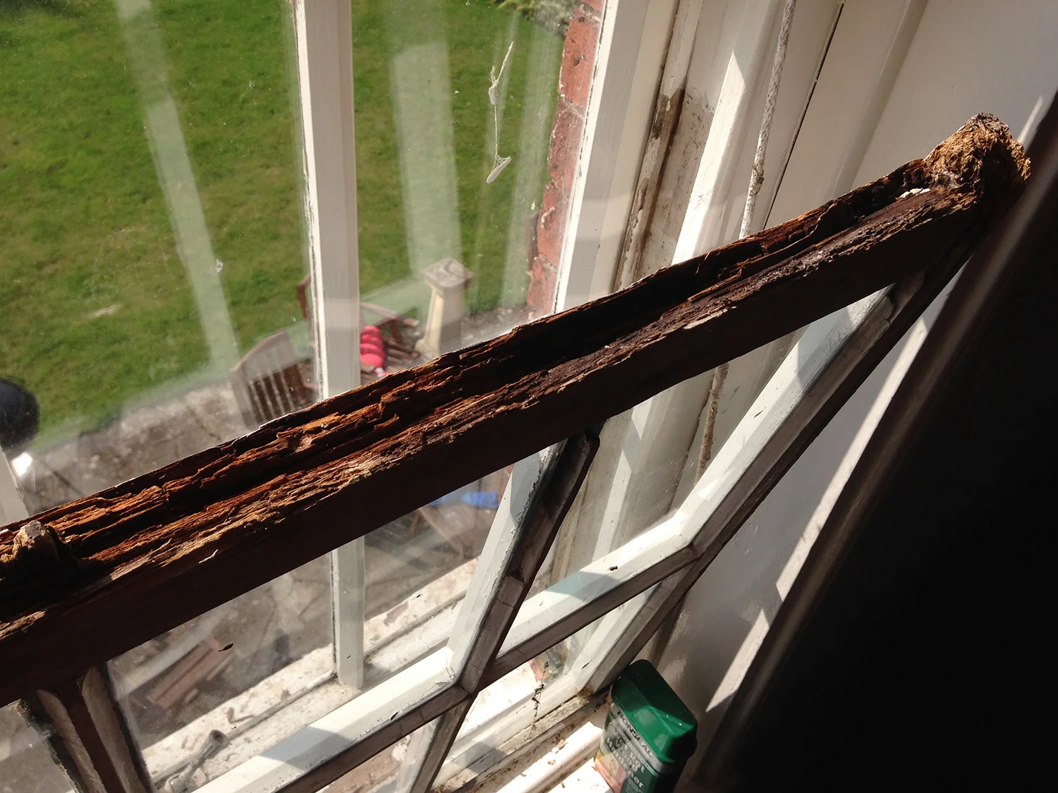 The extent of the rot on the original windows