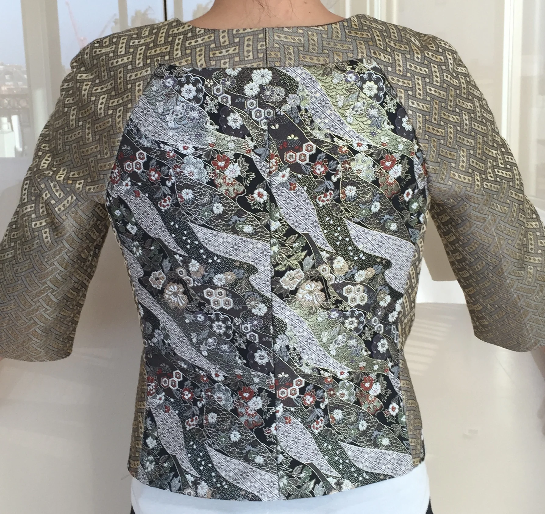 Kimono print mix jacket