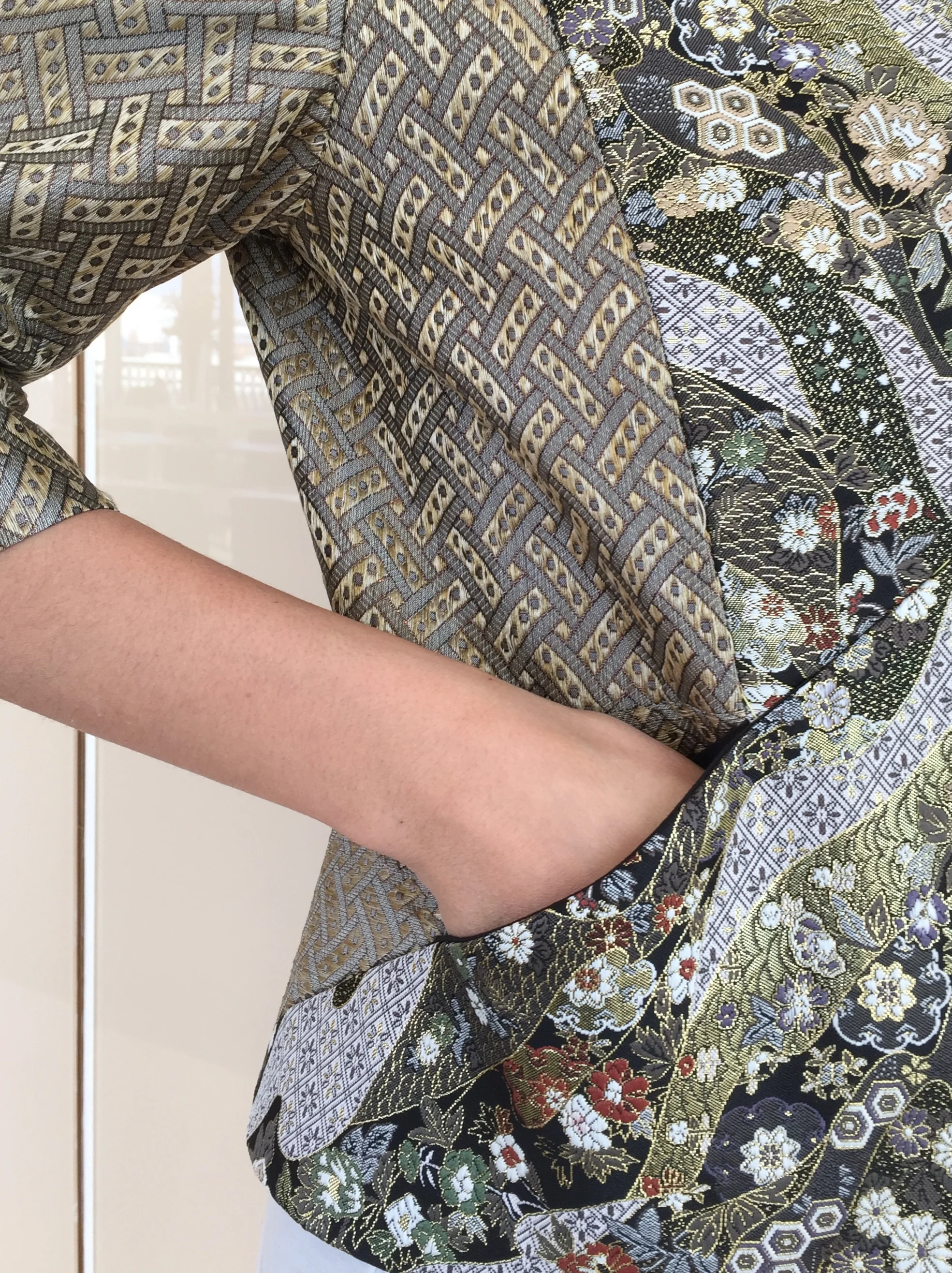 Kimono print mix jacket