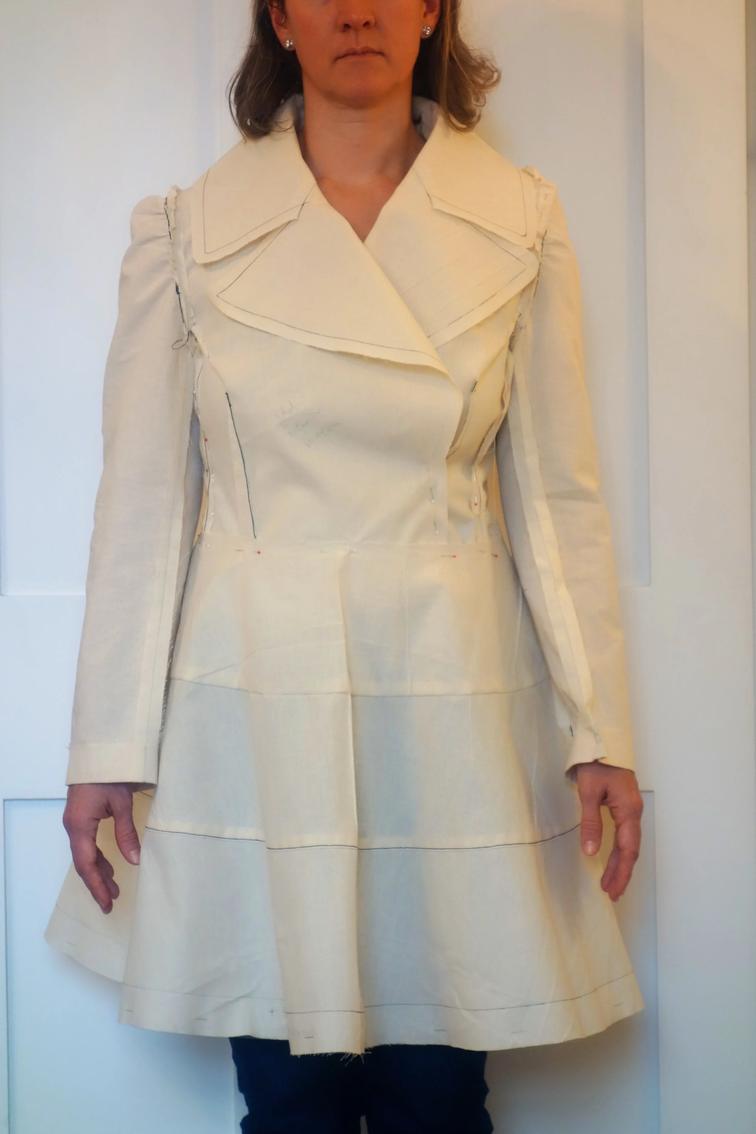  Fitting the skirt on the muslin 