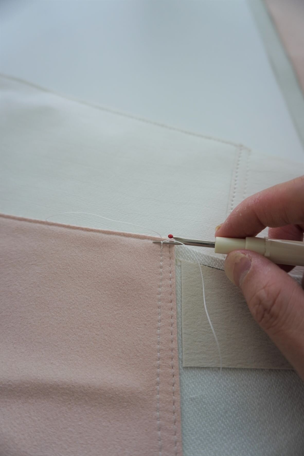 How to Sew a Leather Tote Bag: Finishing the Edges — Sabrina Lee