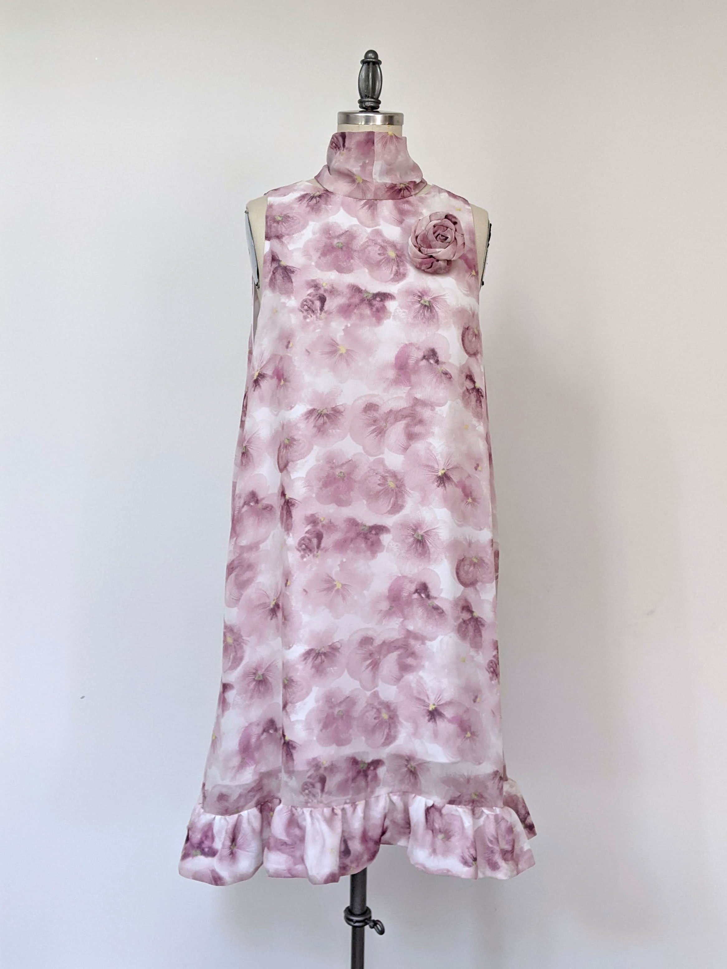 Pink floral swing dress — Sabrina Lee Handmade Dresses