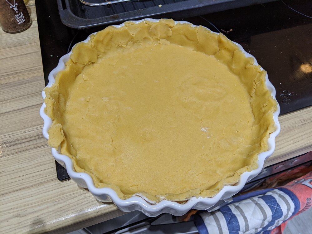 Press the pastry into the dish