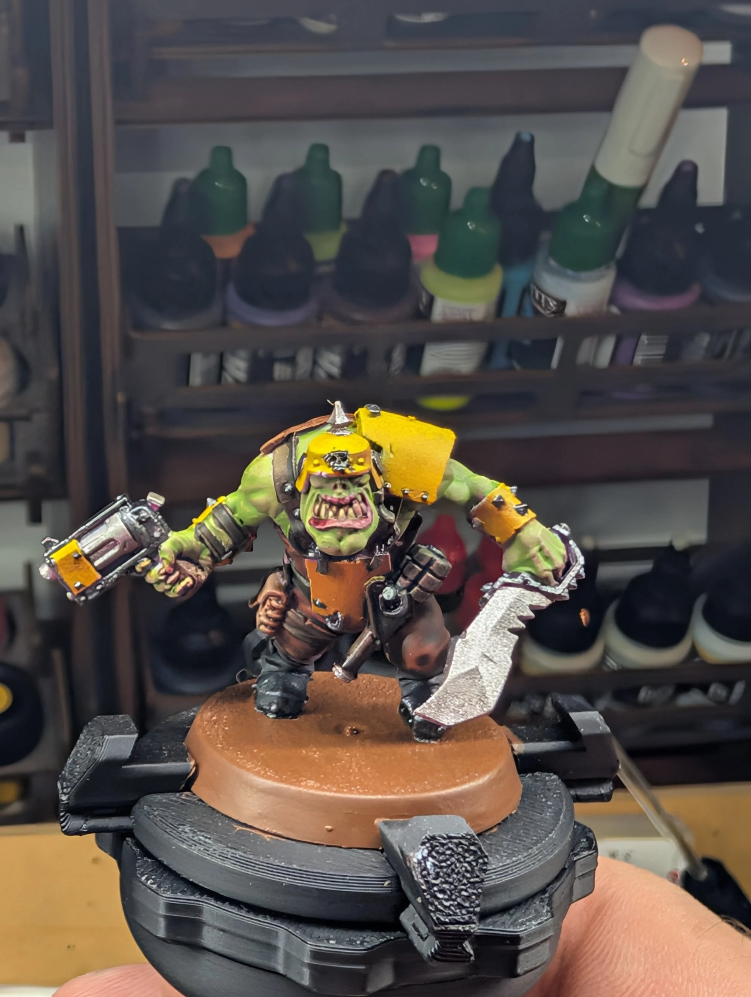 Paint the base with Mournfang Brown