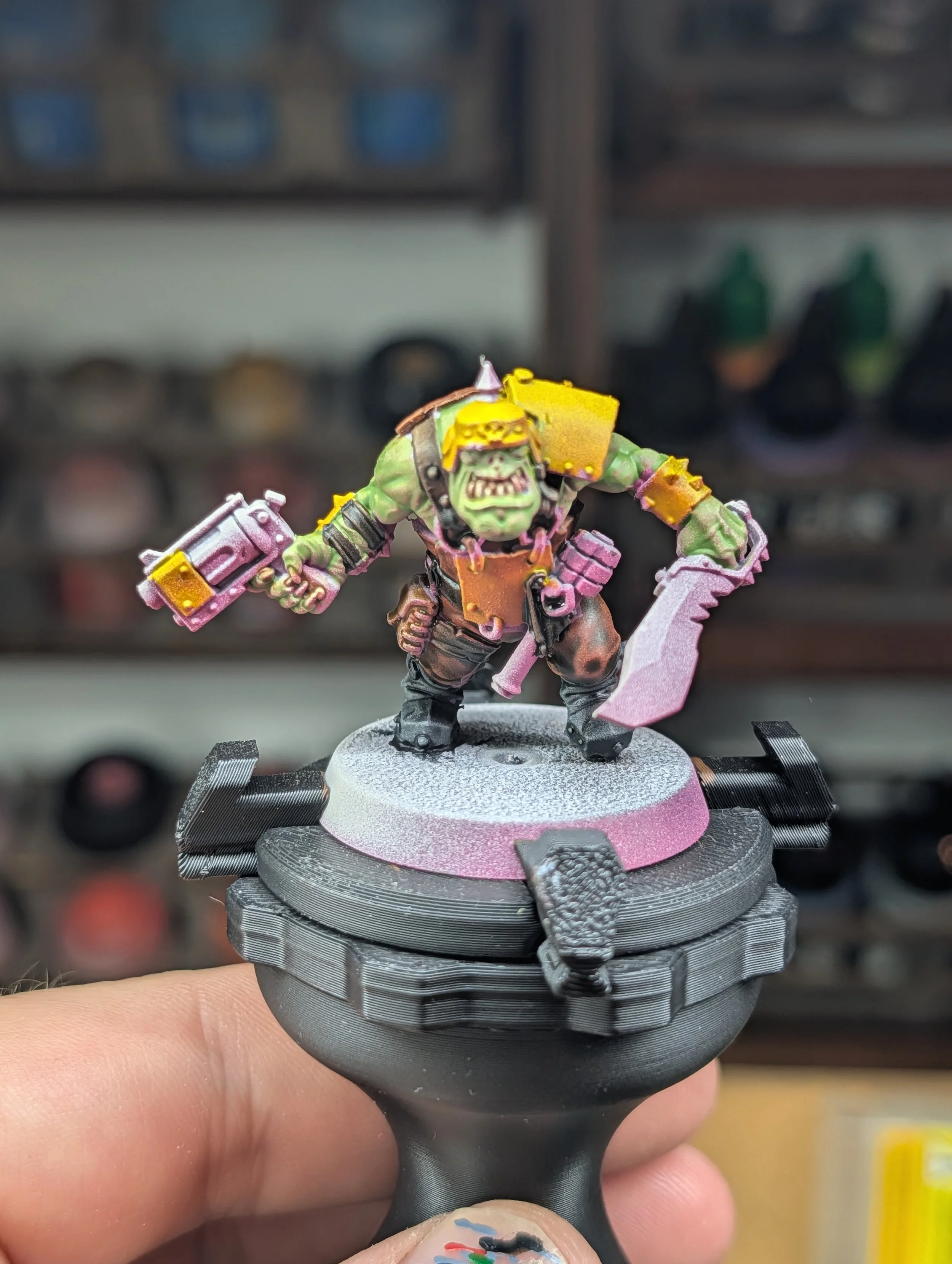 A mix of contrast paints for the various leathers