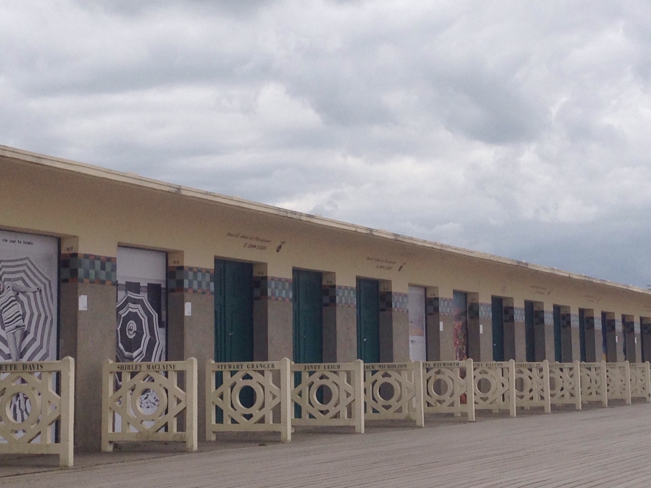 Some of the famous names on Deauville's boardwalk.