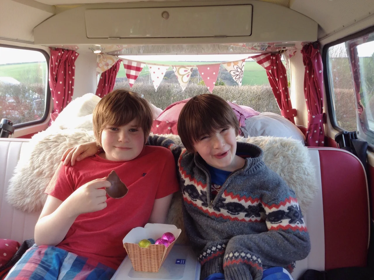 Easter in the van - so many egg hiding places