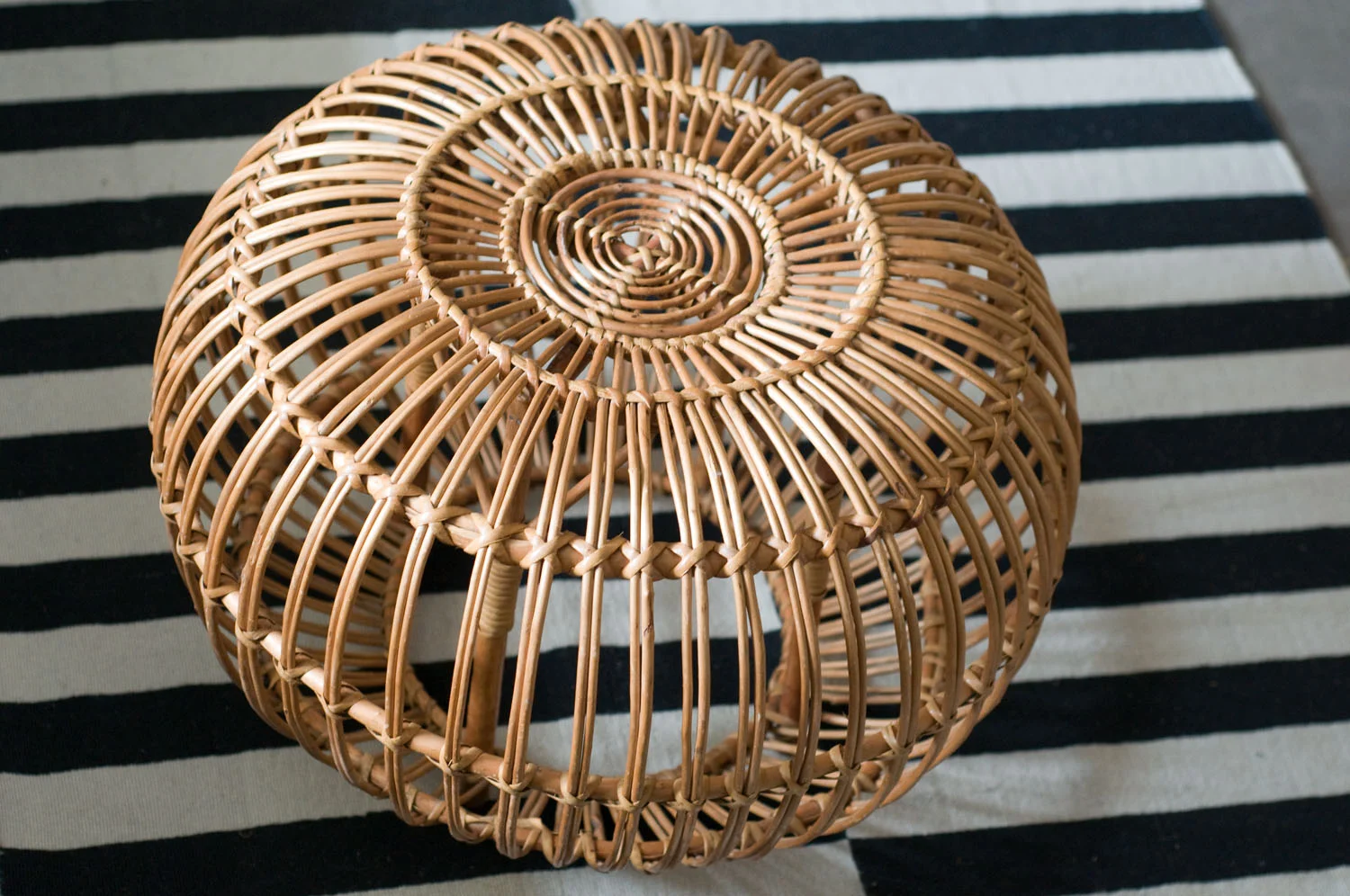 Franco Albini's rattan ottoman, designed in 1951