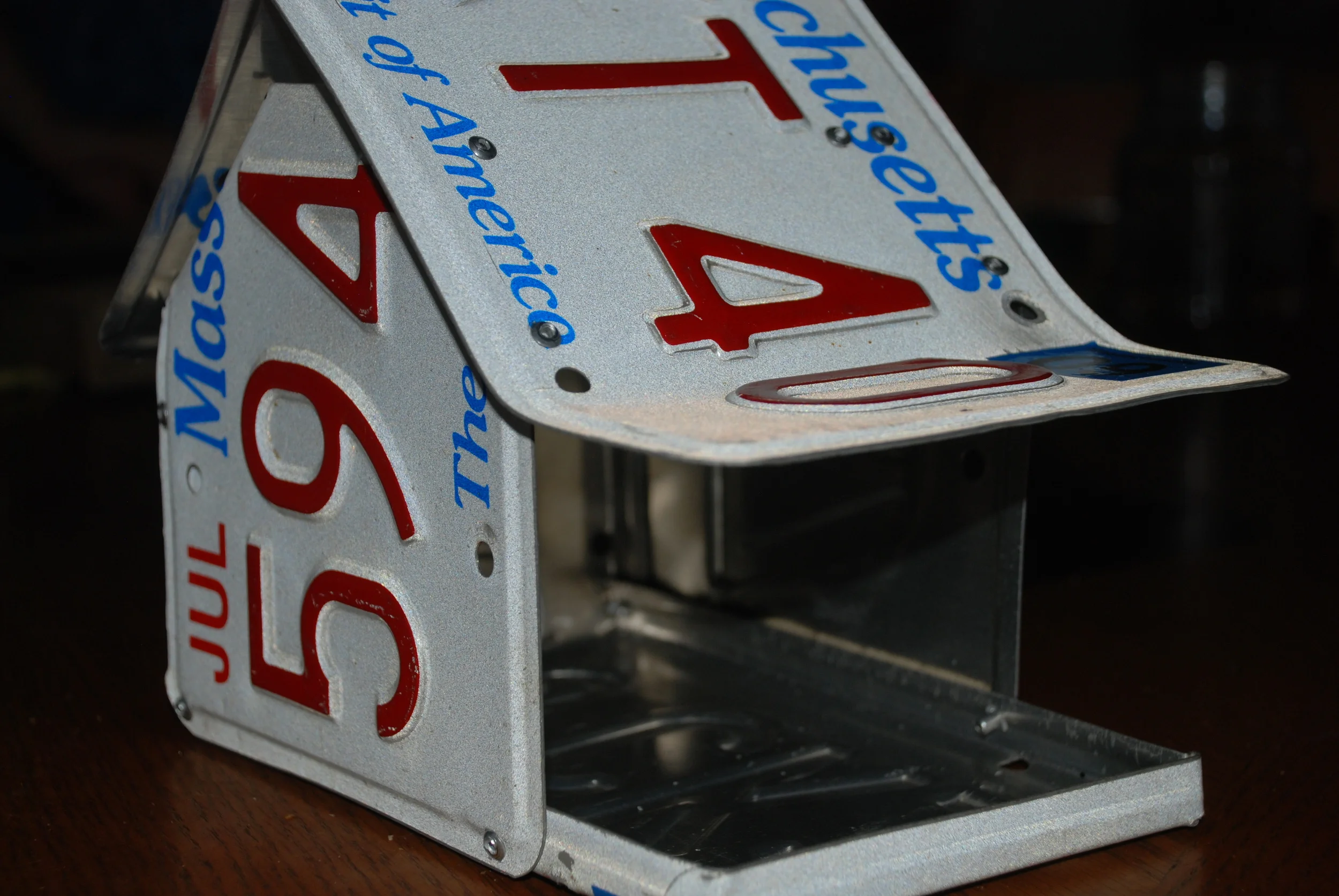 Massachusetts License Plate Birdhouse