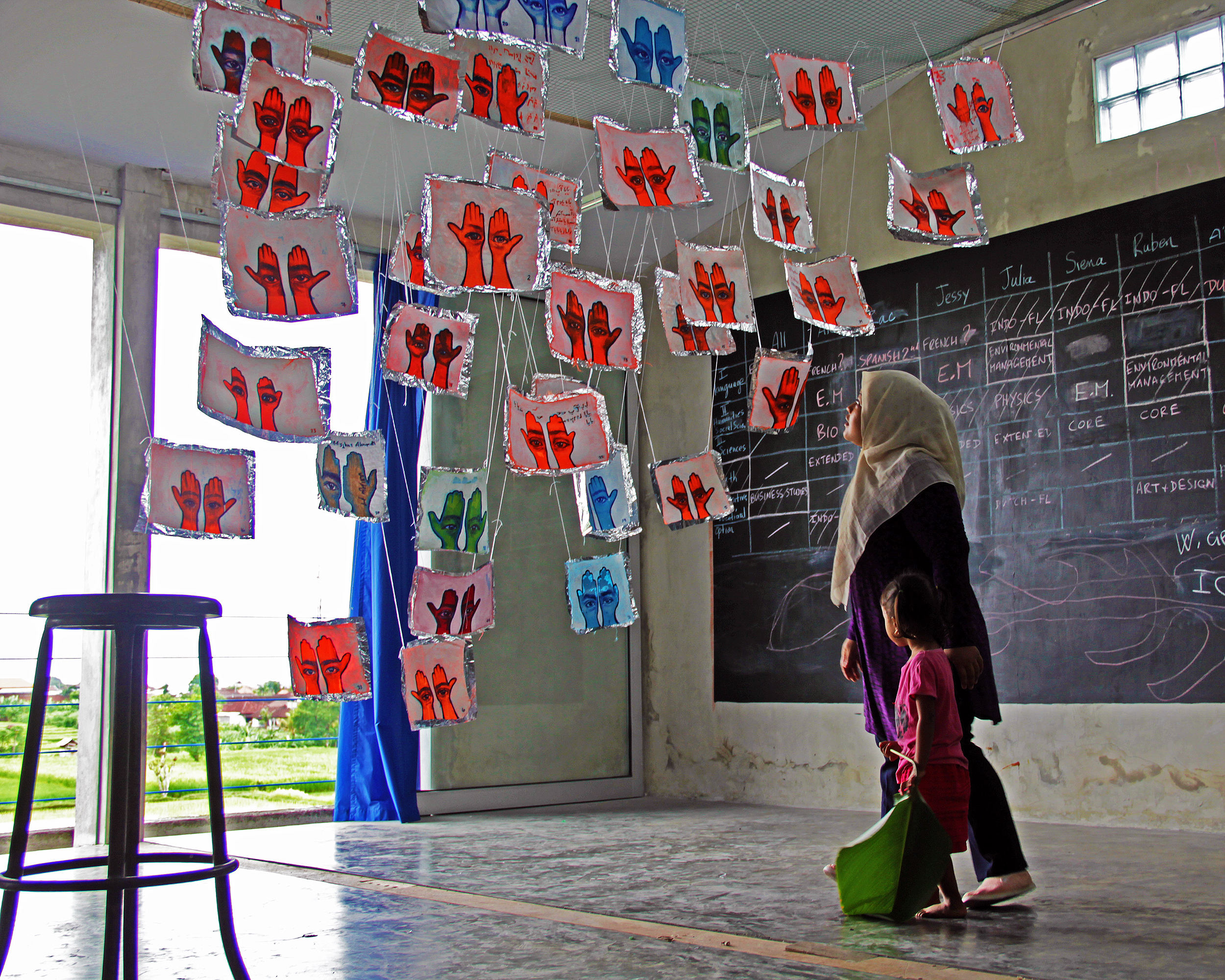 Installation at Community Learning Center (CLC), Bali, Indonesia, 2016. Photo courtesy of artist.