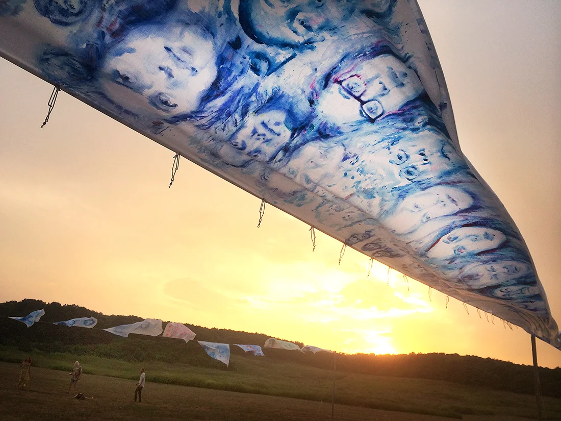 'Leviathan: The Montauk Portrait Project, Phase III: Monoprint Scroll' (2014) Image courtesy of artist.