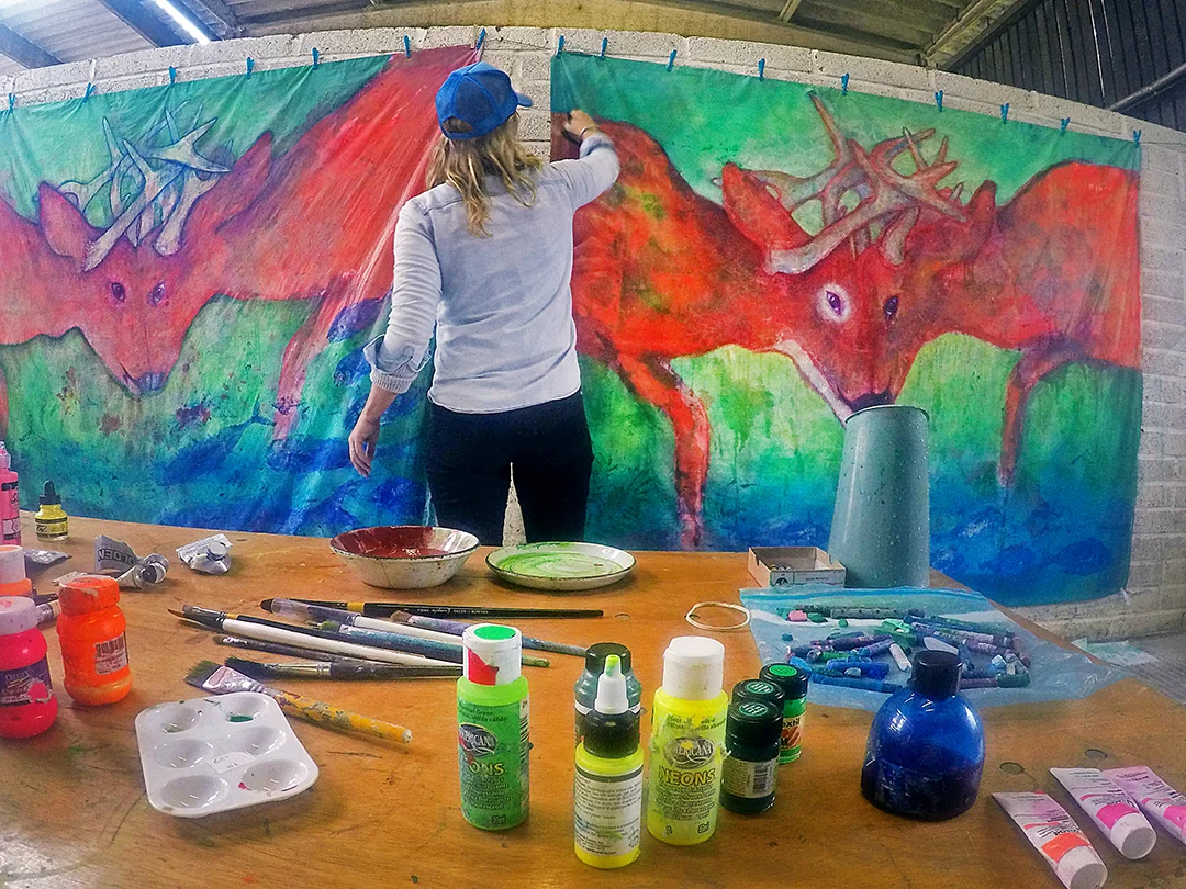 'Deer War I & II' at 42 Acres Art Residency (2015) Image courtesy of artist.