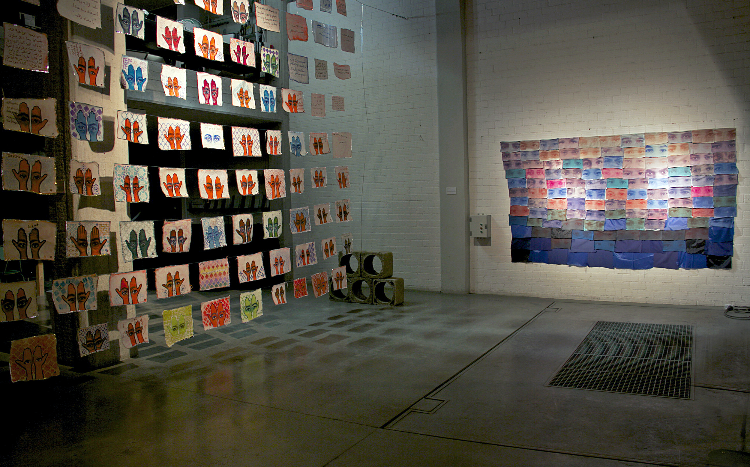 Installation at solo exhibition 'Khamsa' Ε.Δ.Ω. Creative Workshop in Athens, Greece, 2016. Photo courtesy of artist.