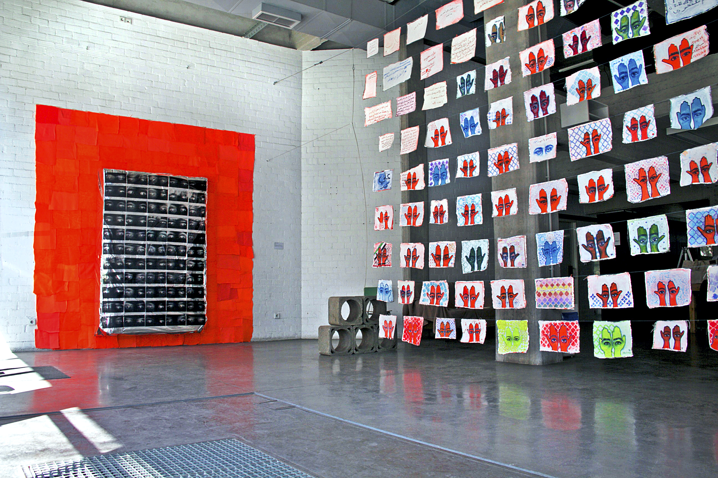 Installation at solo exhibition 'Khamsa' Ε.Δ.Ω. Creative Workshop in Athens, Greece, 2016. Photo courtesy of artist.