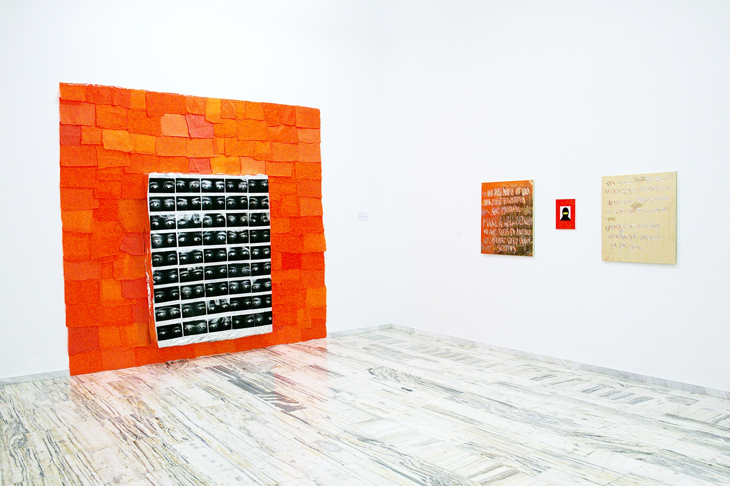 Installation view of solo exhibition 'Khamsa' at International Fine Arts Consortium (IFAC) Athina, 2016. Photo courtesy of artist.