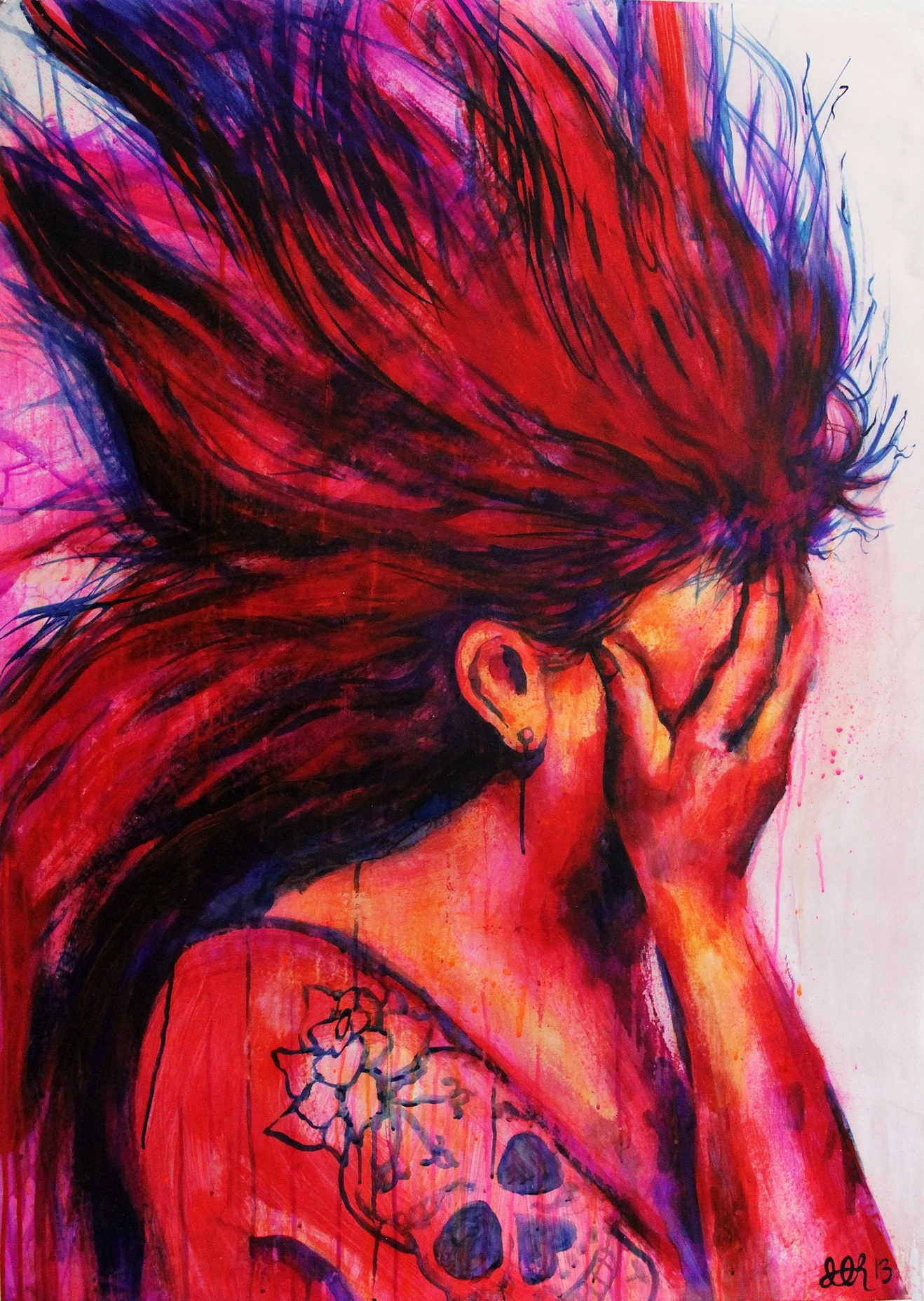 'See No'(2013) Paint on mylar, 24" x 36" 