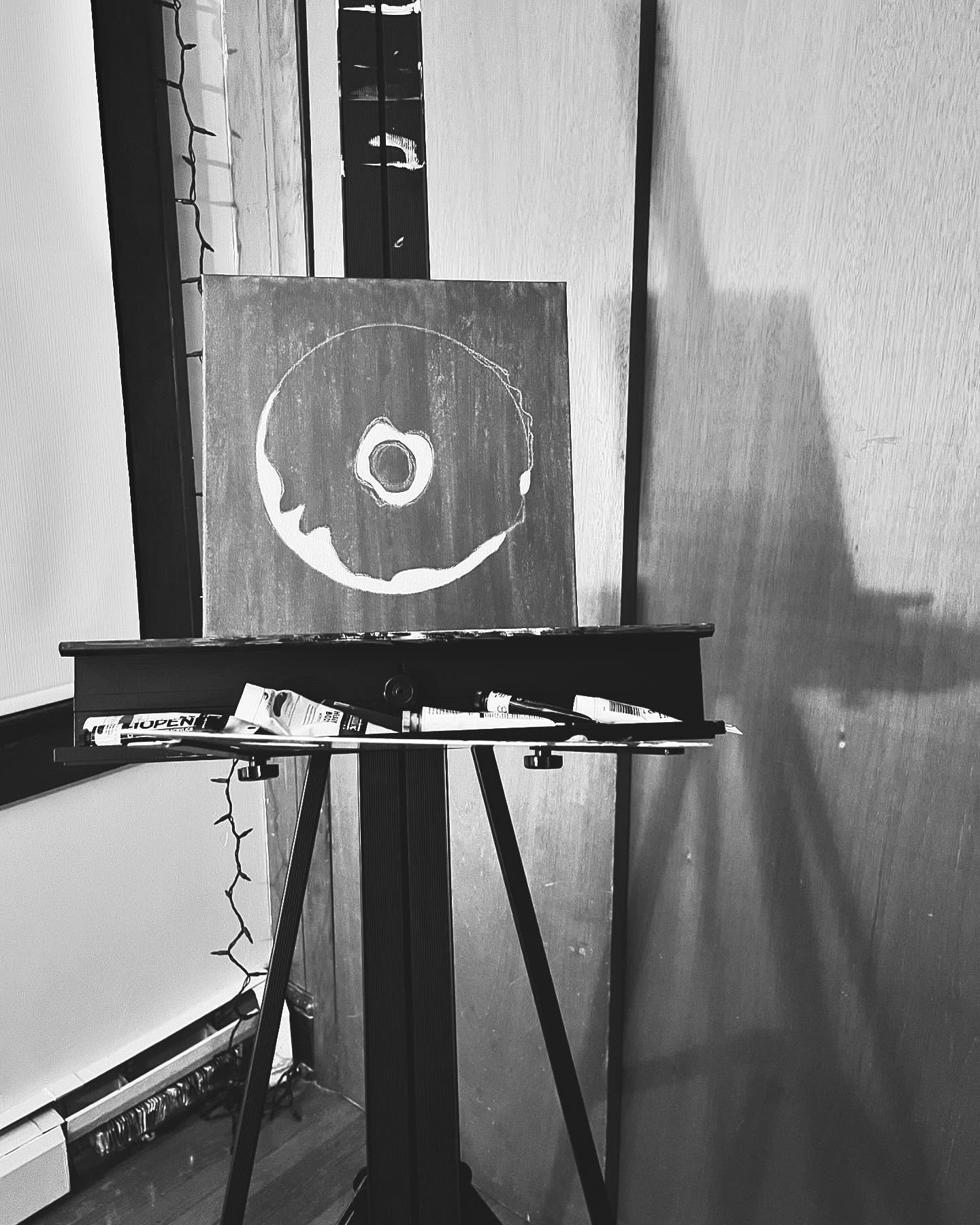 Stopped painting flags for a minute to start on a piece inspired by David Lynch 🖤 RIP