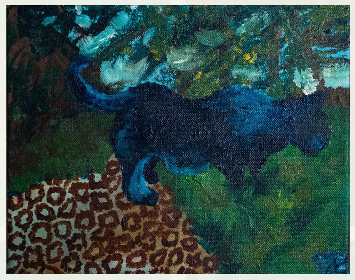 Blair, acrylic on canvas, 10 x 8 inches, 2015 🐈&zwj;⬛💙