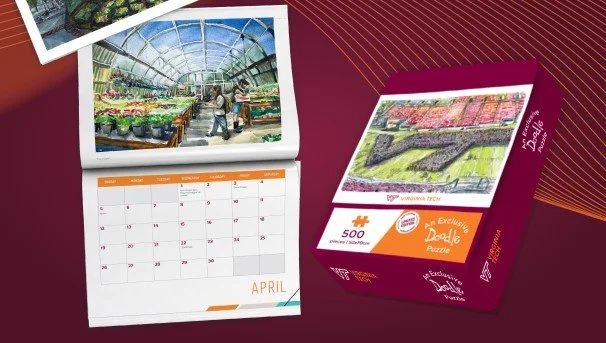 Color your year with Hokie Spirit: Get a 2026 doodle calendar and puzzle! Every gift keeps Hokie creativity flowing &ndash; supporting scholarships, fueling student dreams, and turning big ideas into bright futures at Virginia Tech. Link in bio 🗓️✍️