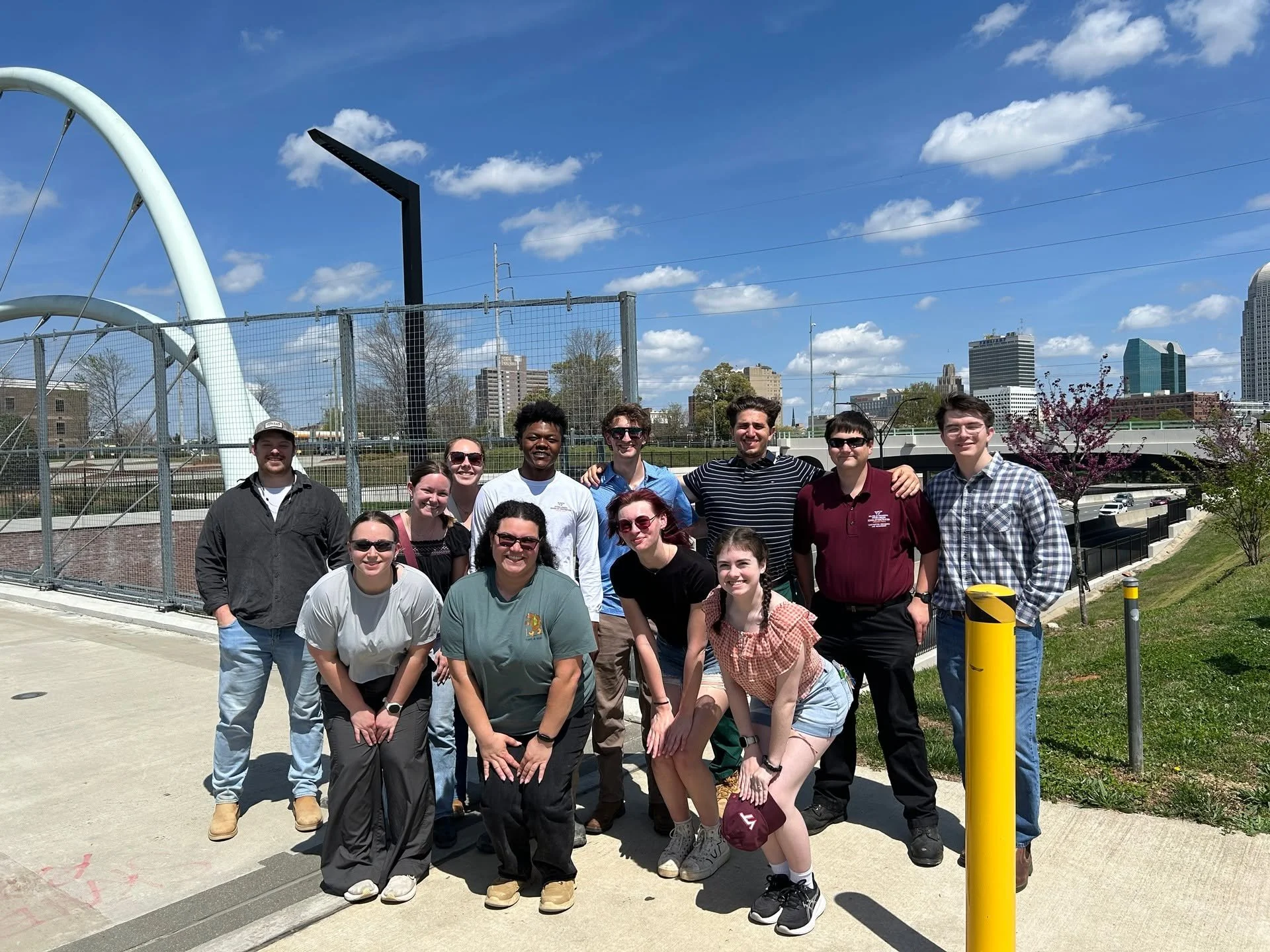 CEM capstone students and a few members of our @vt_ascteams took learning on the road! Students traveled to Winston-Salem, NC, to visit Business 40, the focus of their capstone project, and the Northern Beltway (Future I‑74), an active jobsite. Thank