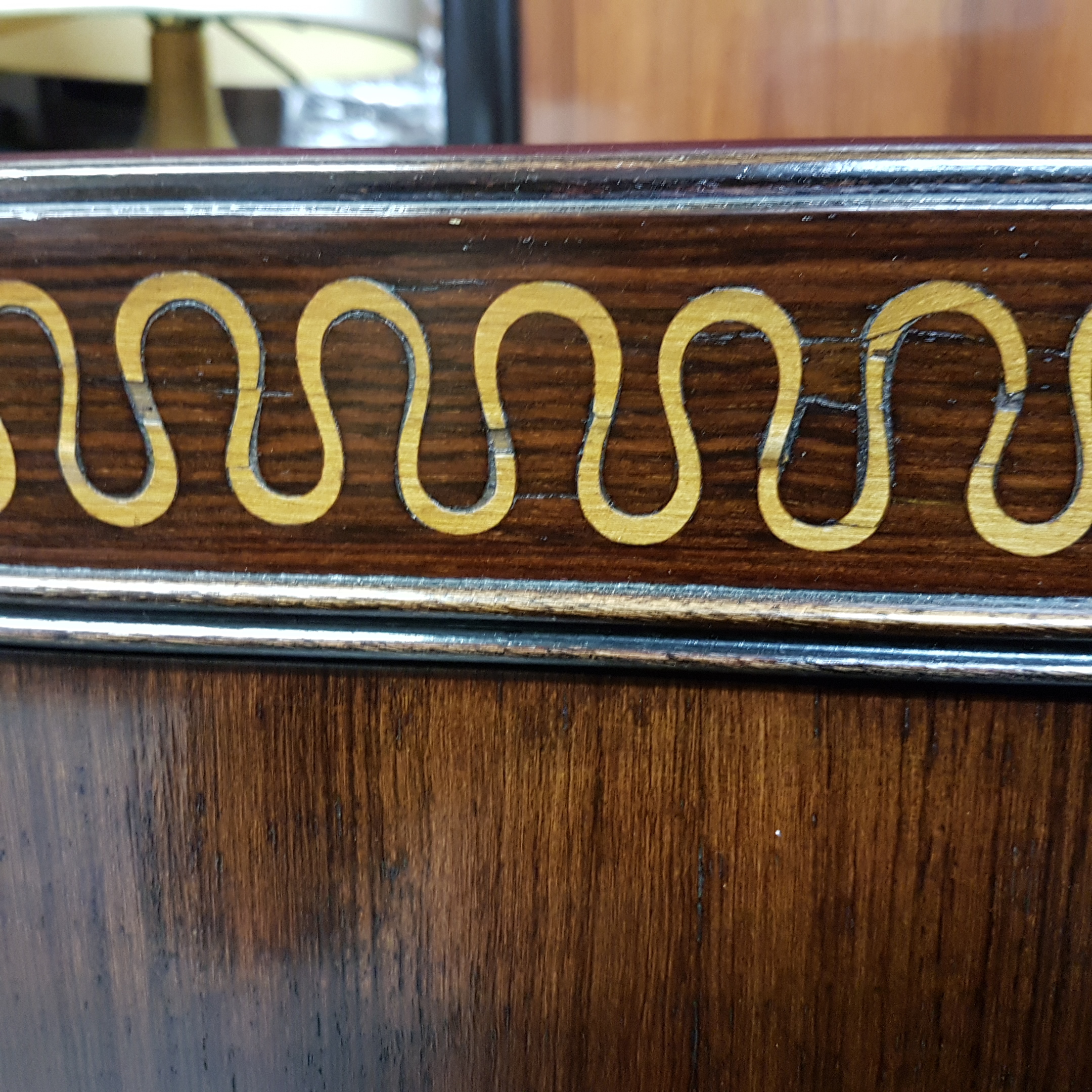 Before restoration missing inlay decorations 