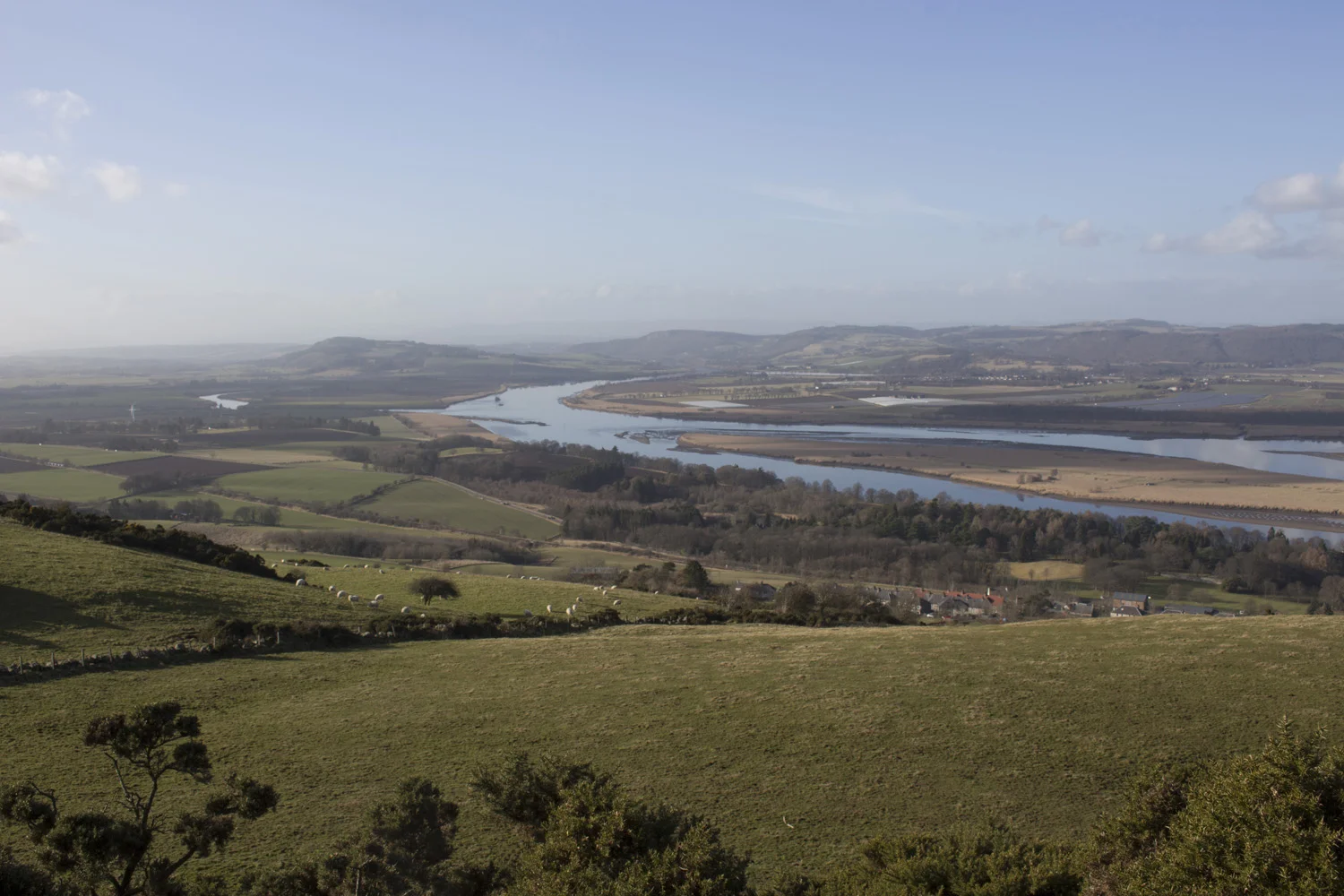 View North West toward Perth, from Ormiston Hill which rises behind Newburgh's centre