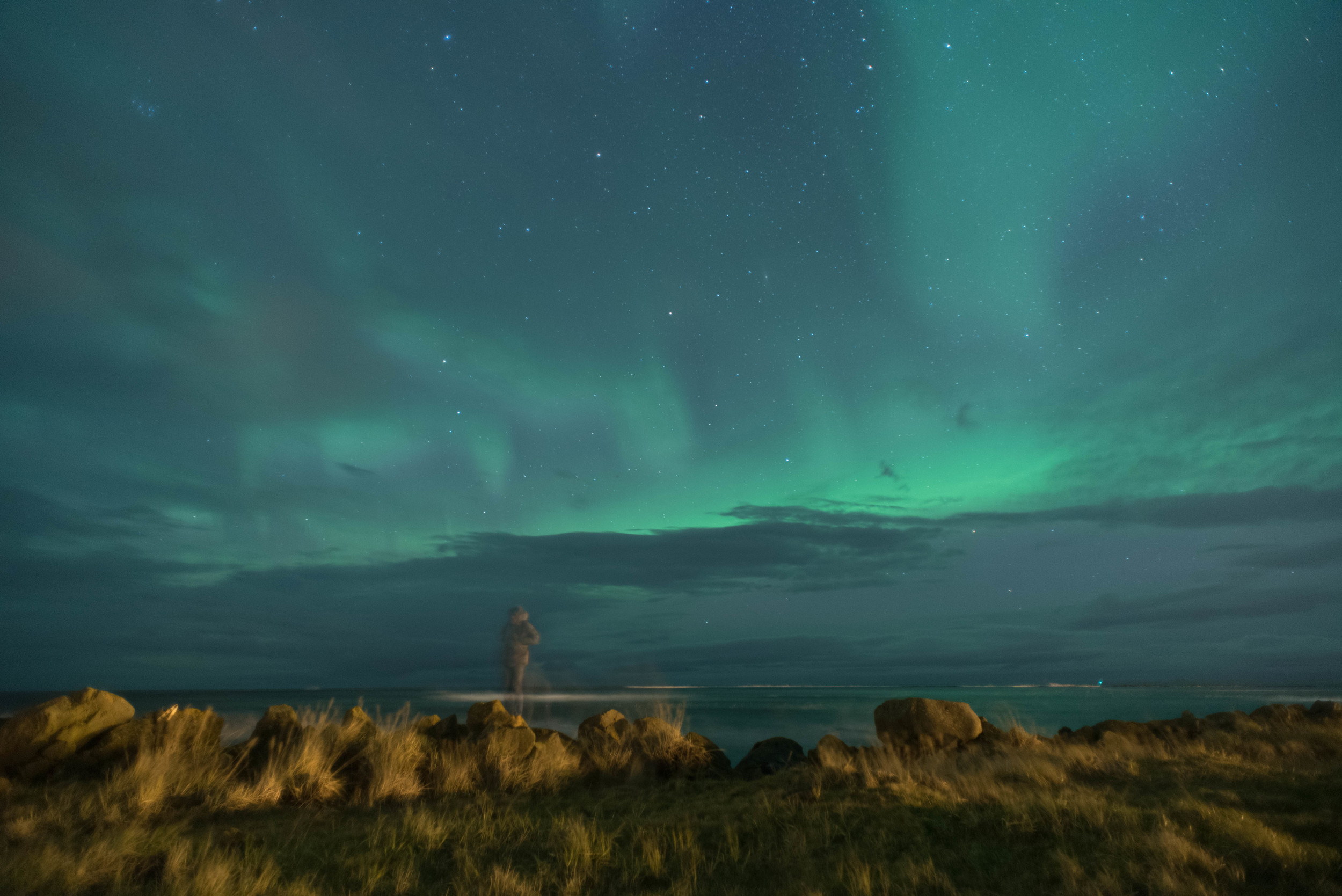 Self portrait with auroras