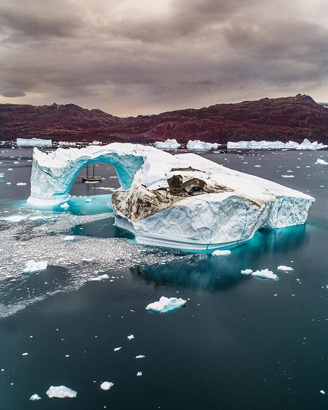 That one time when I actually did go full send through a nice, big, wide ice arch in the desolate Arctic wilderness of Greenland. Swipe for action! 🎥 #greenland #greenlandpioneer