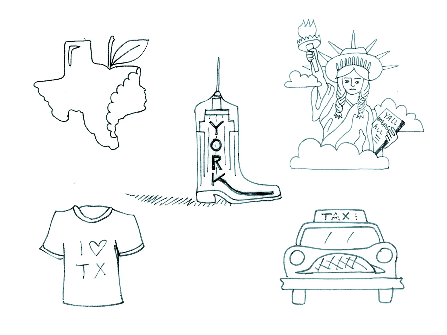 This is what the sketches look like before I begin building them in illustrator.