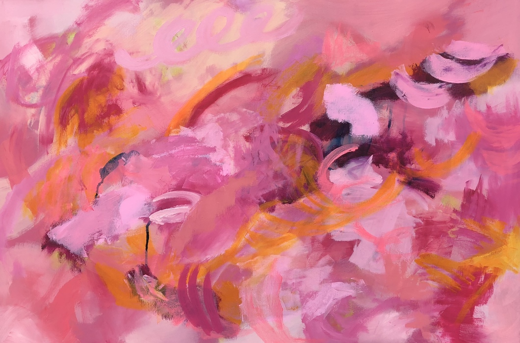 QUIET FAITH, Chloé Meyer original art, 36" x 24", abstract oil painting on canvas