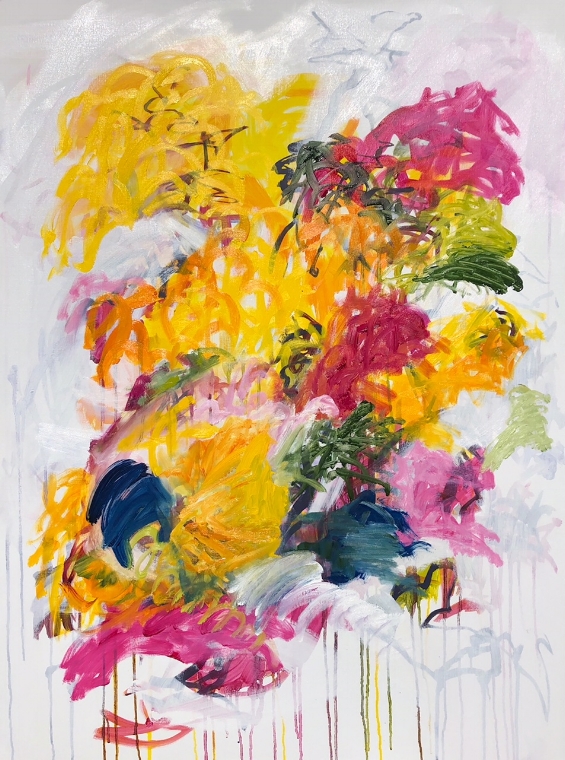 GARDEN FOLLY 1, Chloé Meyer original artwork, 30" x 40", abstract oil painting on linen