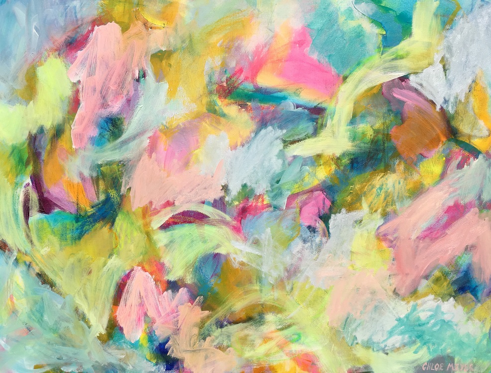 NOVELLA, Chloé Meyer original artwork, 30" x 40", abstract oil painting on canvas