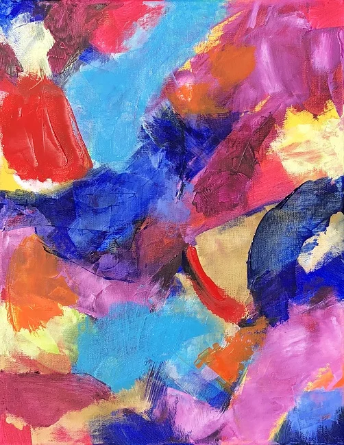 RADIANCE 2, Chloé Meyer original art, 11" x 14", abstract oil painting on canvas