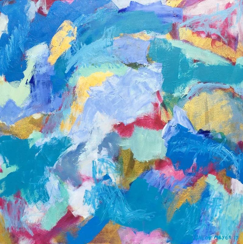 SHAKE OURSELVES, Chloé Meyer original art, 30" x 30", abstract oil painting on canvas