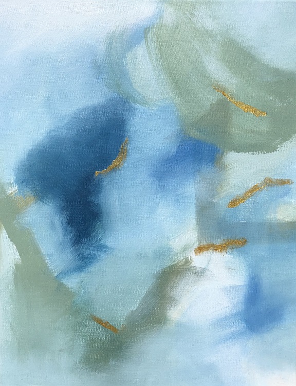 HIDDEN GEM, Chloé Meyer original art, 11" x 14", abstract oil painting on canvas