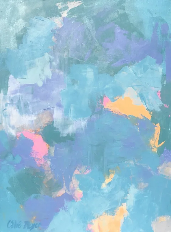 EXCEEDING EXPECTATIONS, Chloé Meyer original art, 18" x 24", abstract oil painting on canvas