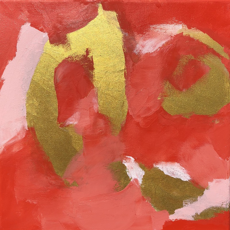 WISHES, Chloé Meyer original artwork, 12" x 12", abstract oil painting on canvas