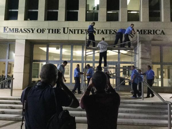 8.14.15 Preparation for Flag Raising Ceremony at U.S. Embassy in Havana