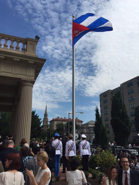 7.20.15 Flag Raising Ceremony at Cuban Embassy in Washginton