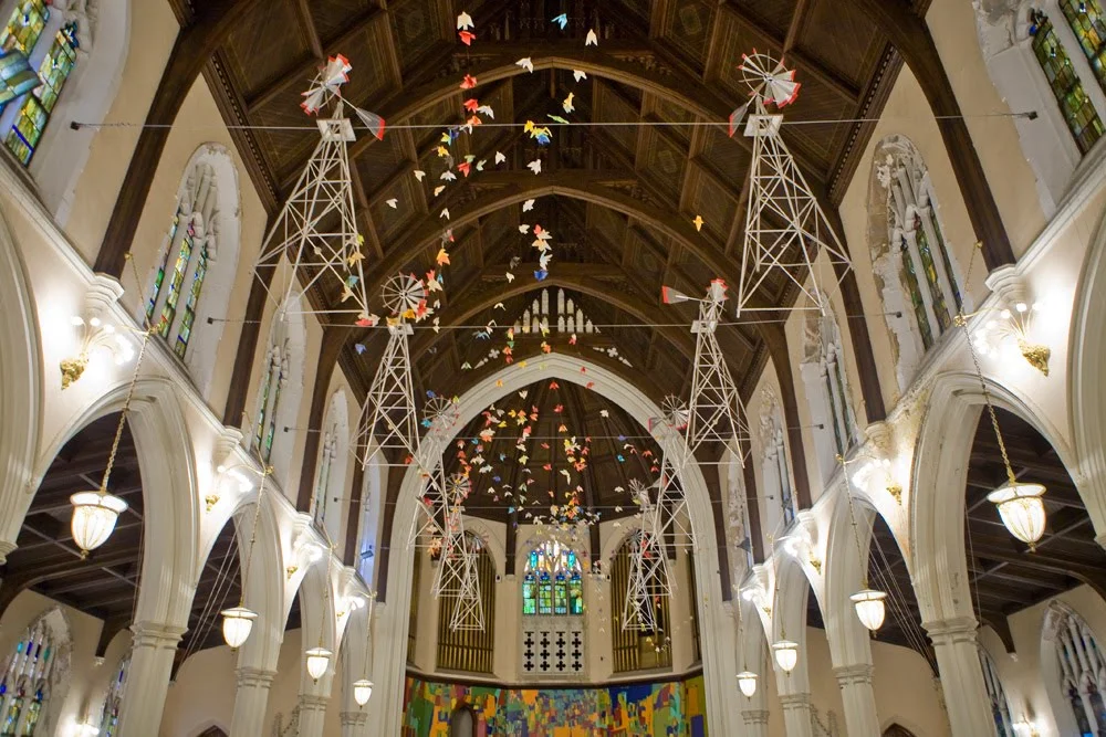 "Windmills" by Dayton Castleman and "Fall to Flight" by Alison Dilworth - broadstreetministry.org/arts-culture/