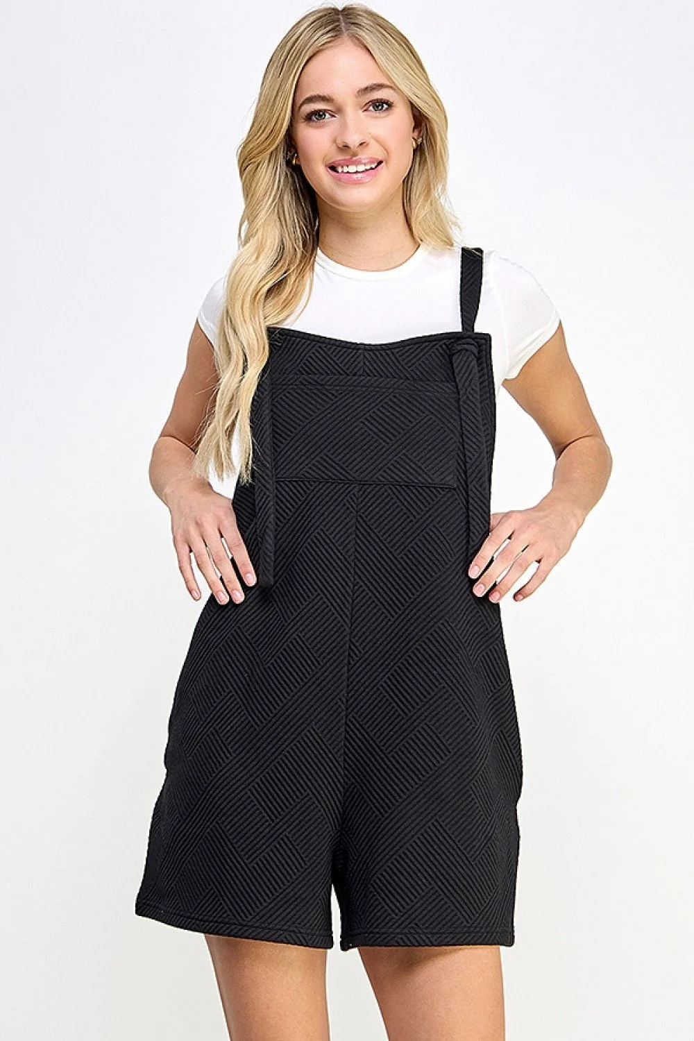 See And Be Seen Textured Short Overall Pants