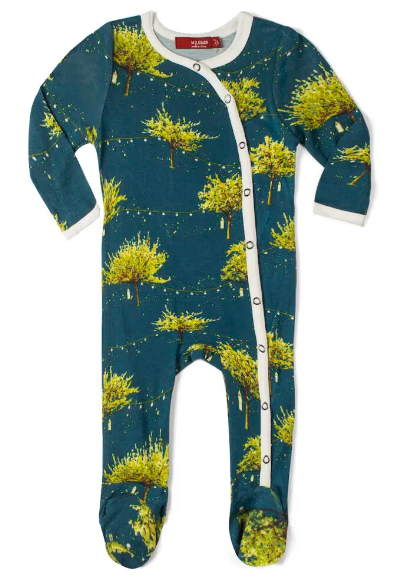 Milkbarn Firefly Bamboo Snap Footed Romper