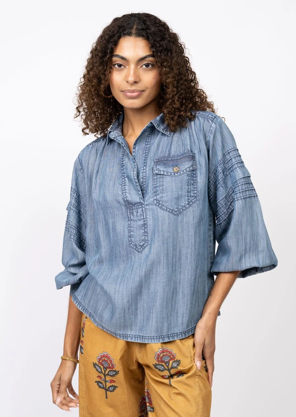 Ivy Jane Tuck Sleeve Popover Shirt