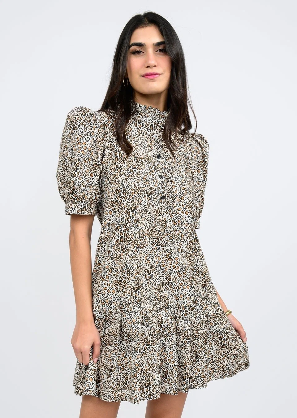 Uncle Frank Leopard Pleated Dress