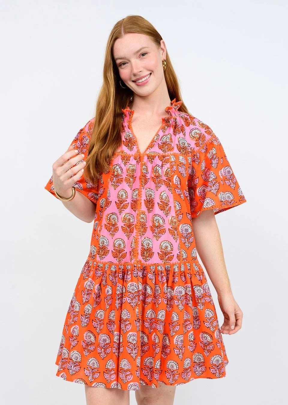 Uncle Frank Patched In Block Prints Dress