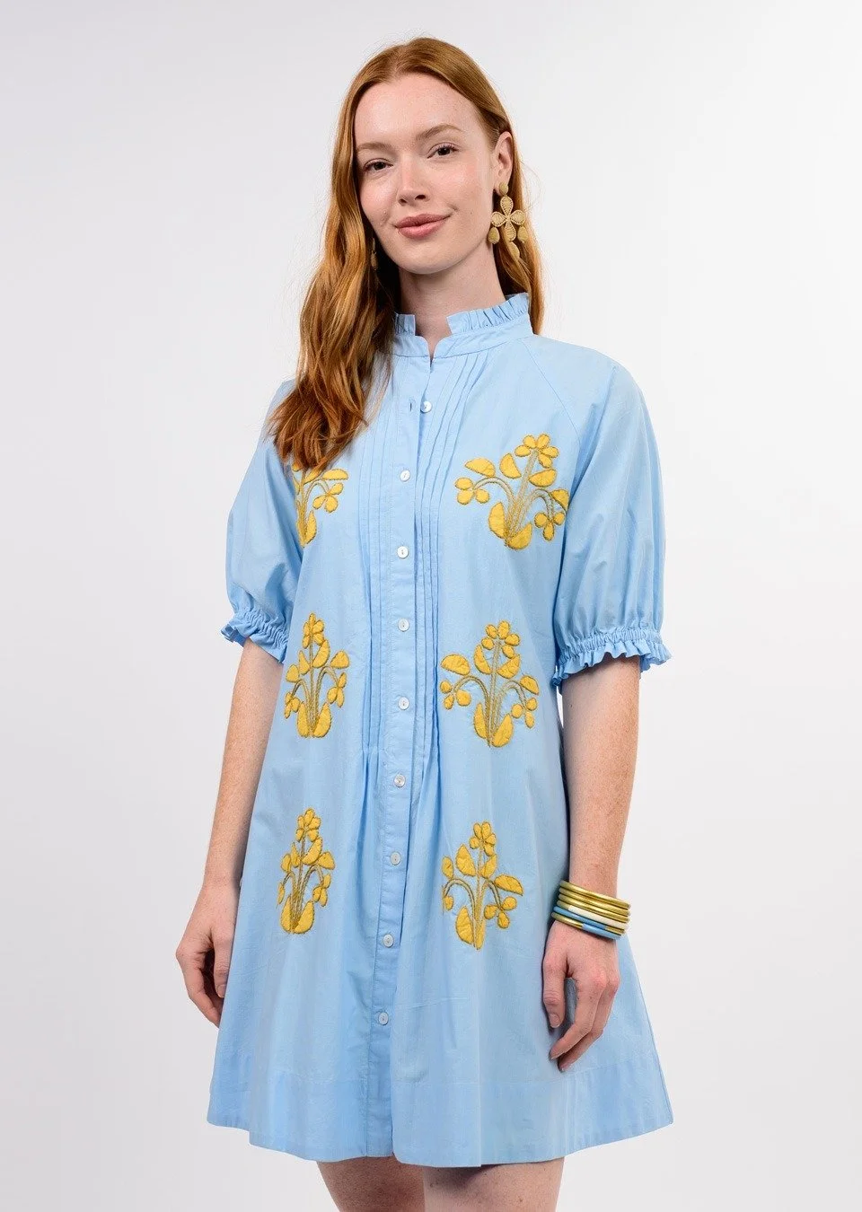 Uncle Frank Blocked Embroidery Dress