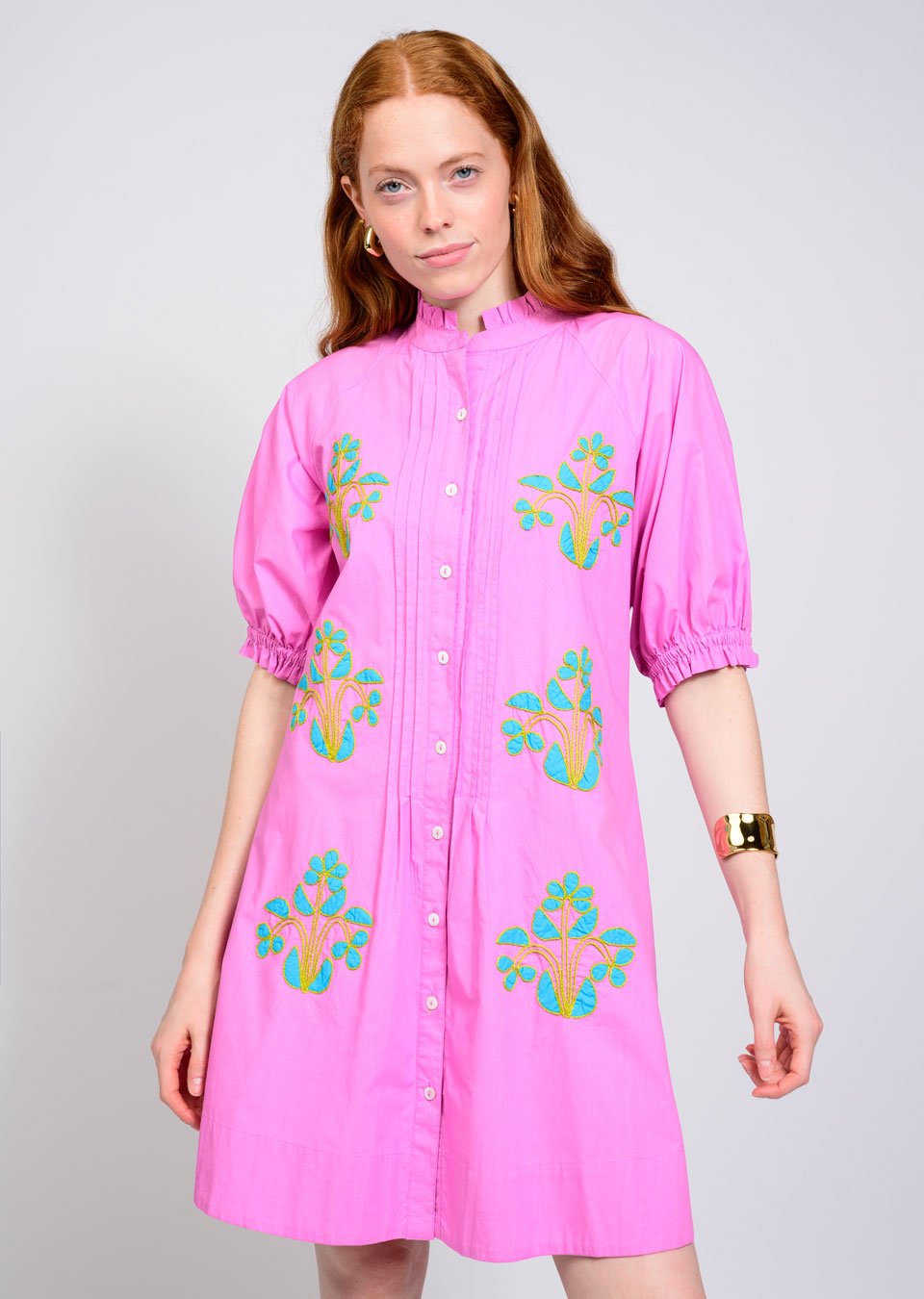 Unlce Frank Blocked Embroidery Dress